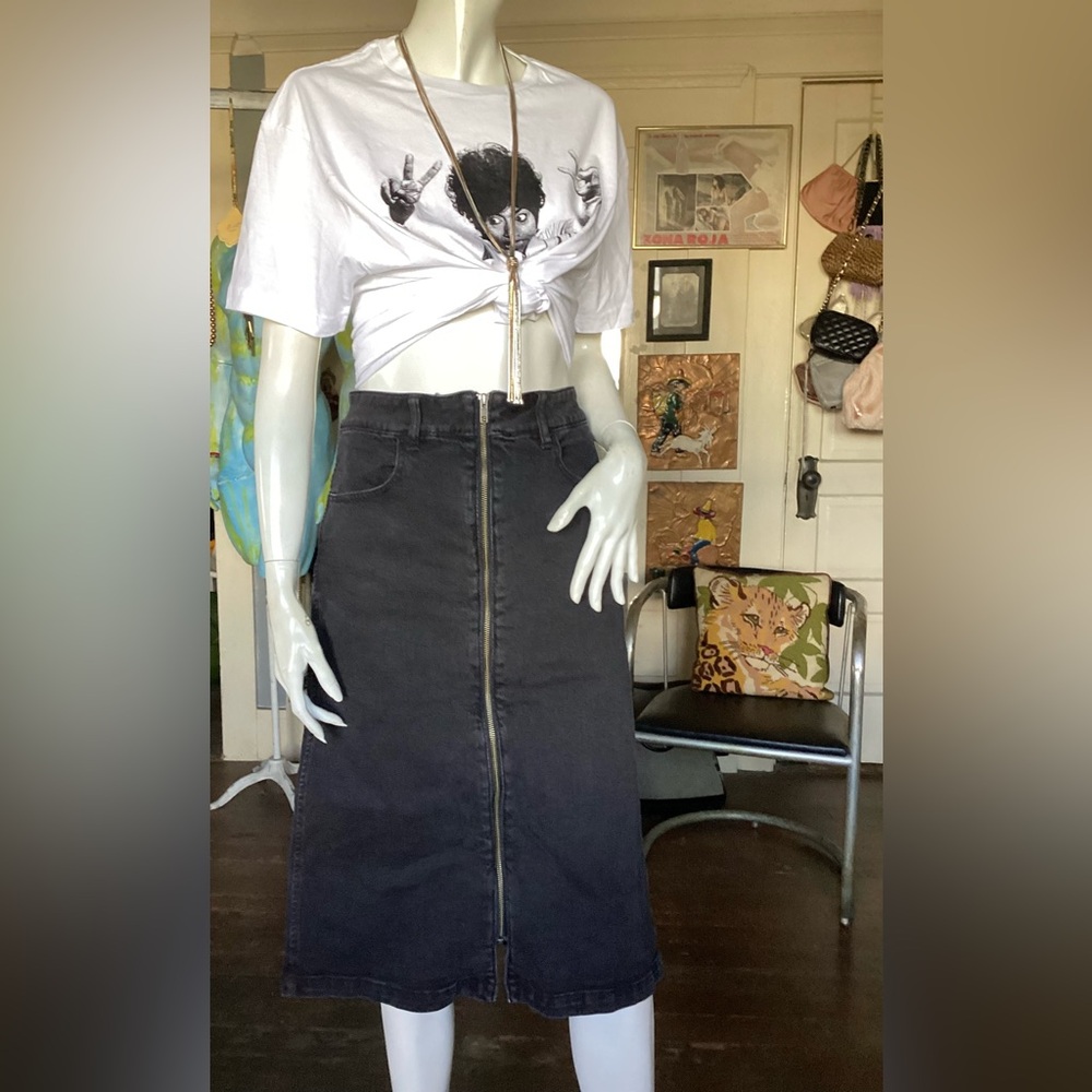 Madewell denim pencil skirt